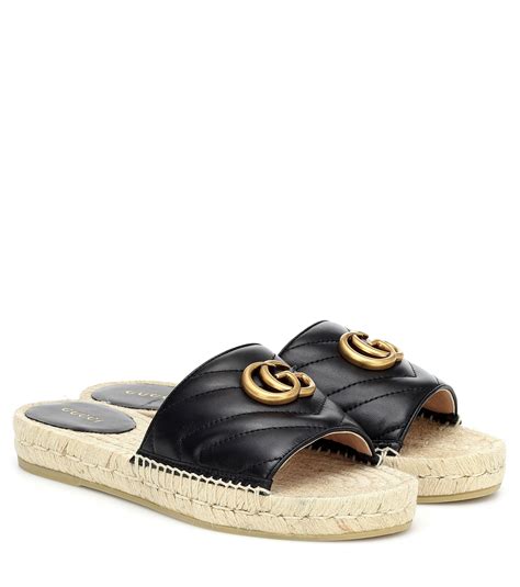 gucci espadrilles black and white|gucci pilar espadrille flat.